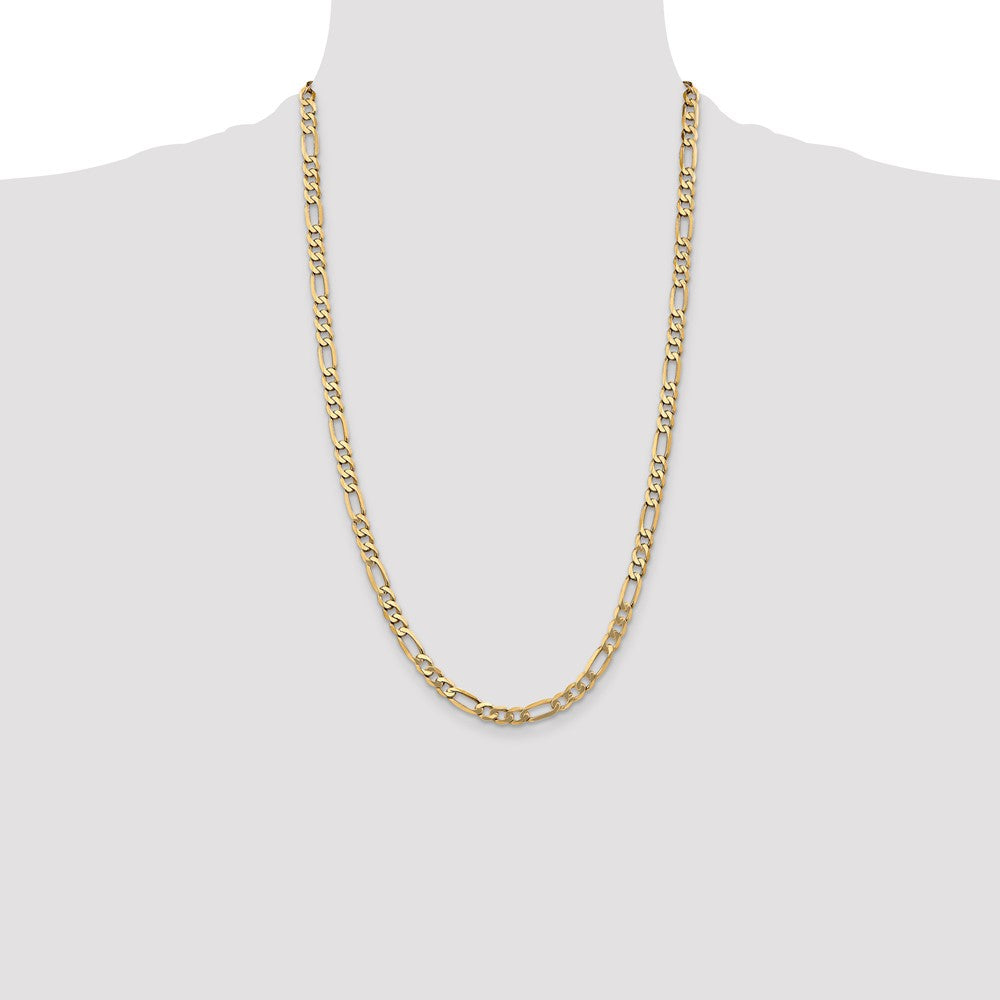 14K 5.25mm Flat Figaro with Lobster Clasp Chain