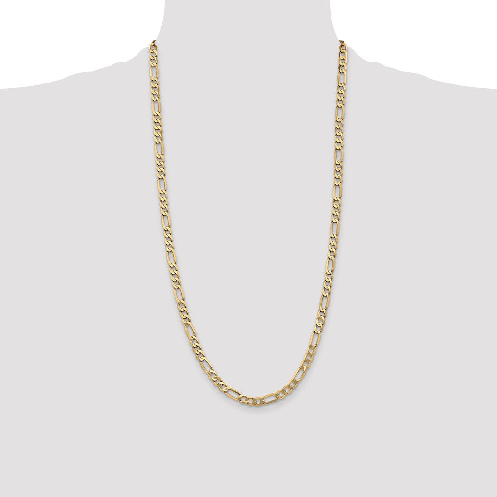 14K 5.25mm Flat Figaro with Lobster Clasp Chain