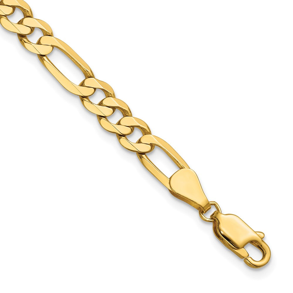 14K 5.25mm Flat Figaro with Lobster Clasp Chain