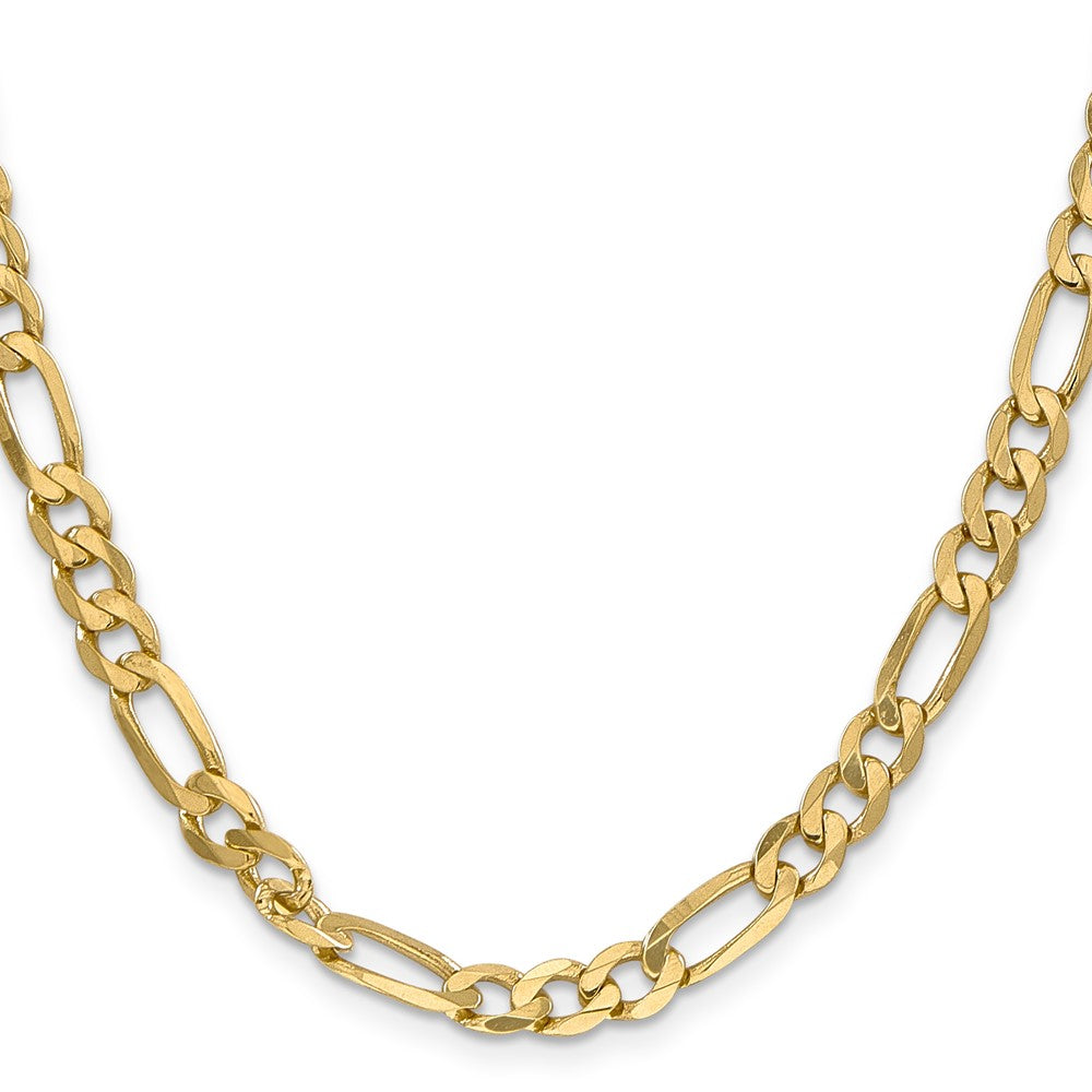 14K 6.25mm Flat Figaro with Lobster Clasp Chain