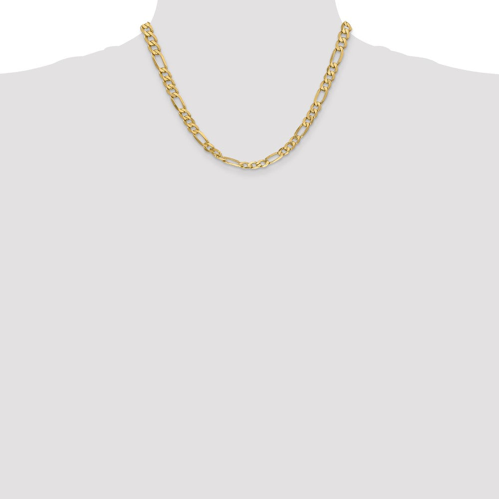 14K 6.25mm Flat Figaro with Lobster Clasp Chain
