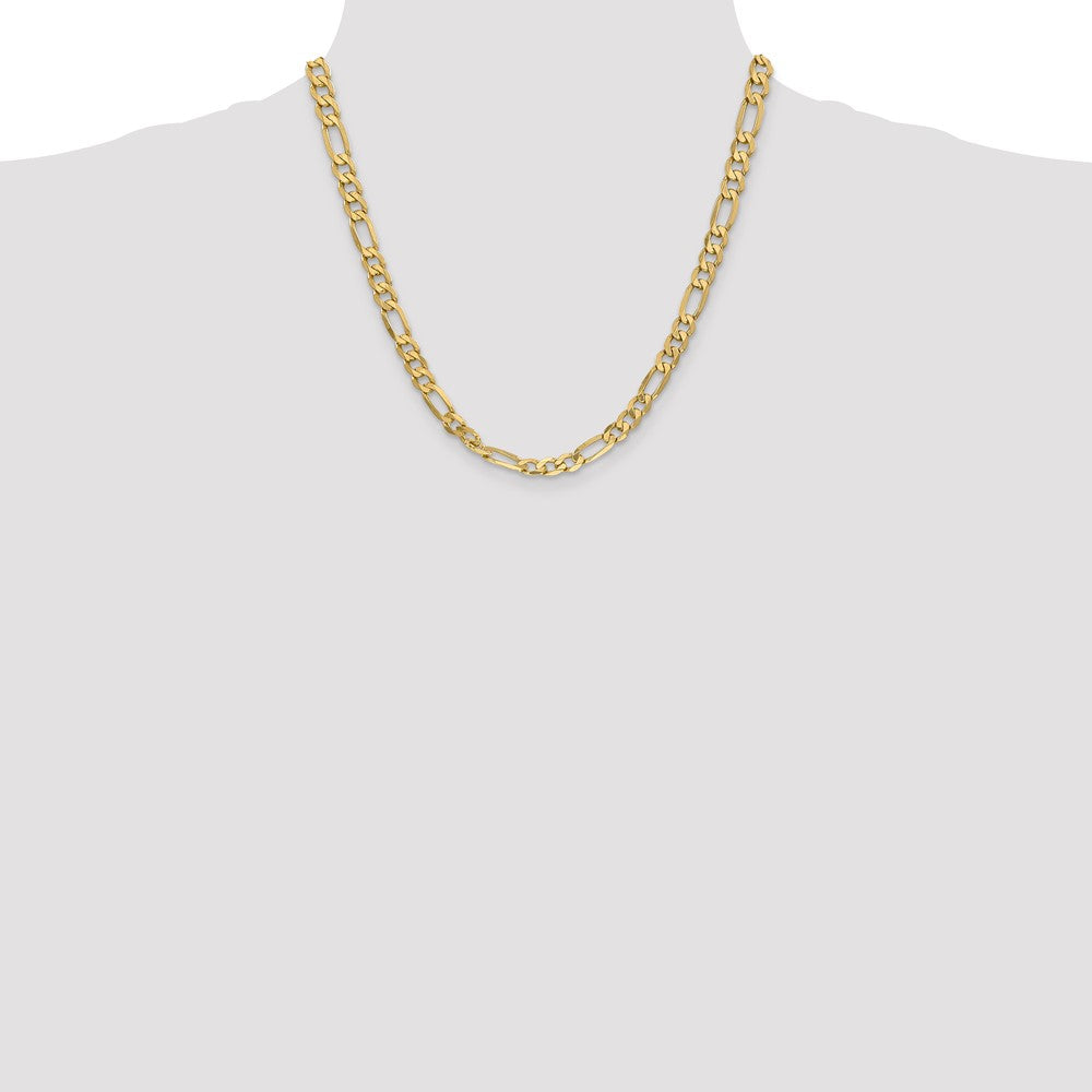 14K 6.25mm Flat Figaro with Lobster Clasp Chain