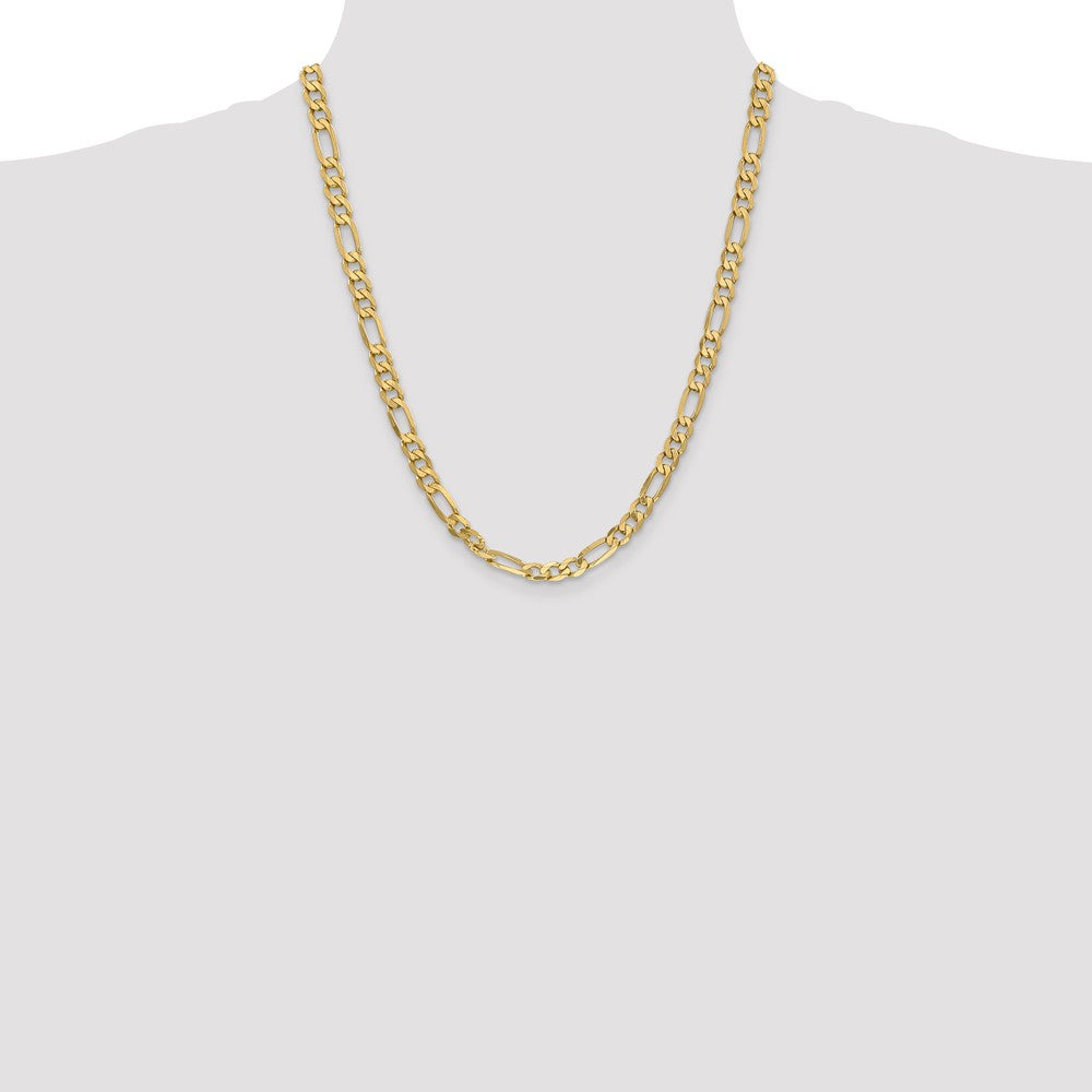 14K 6.25mm Flat Figaro with Lobster Clasp Chain