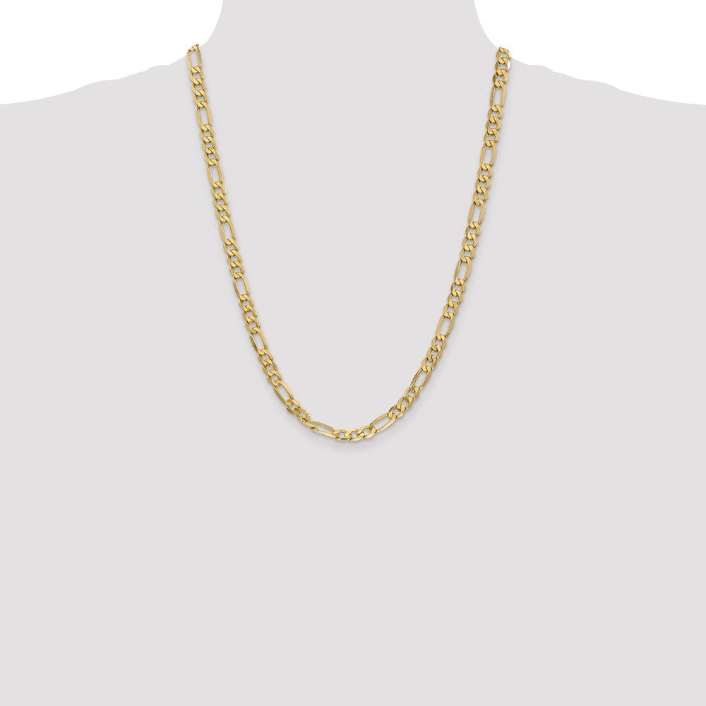 14K 6.25mm Flat Figaro with Lobster Clasp Chain