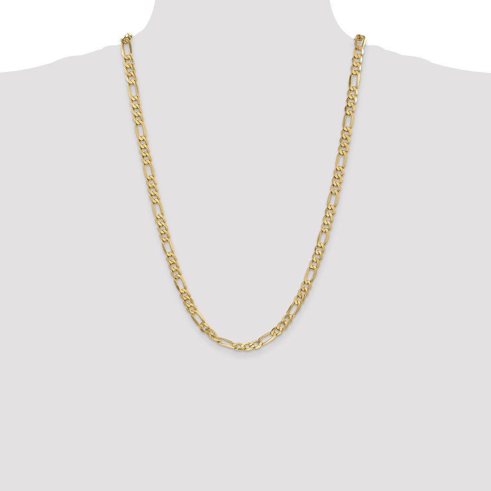 14K 6.25mm Flat Figaro with Lobster Clasp Chain