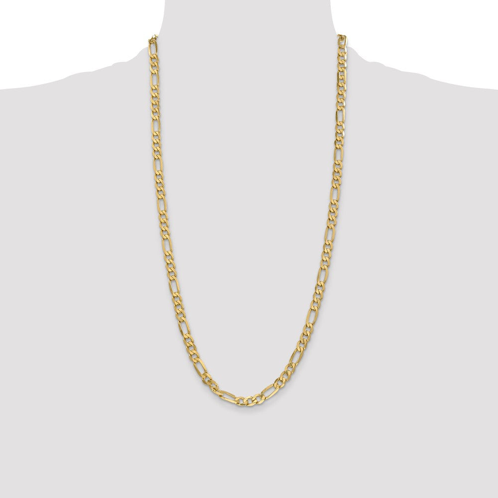 14K 6.25mm Flat Figaro with Lobster Clasp Chain