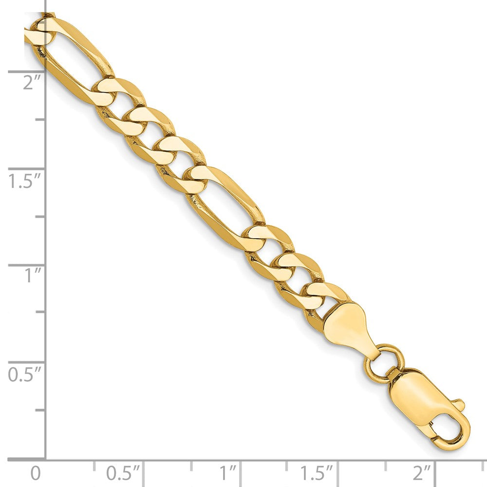 14K 6.25mm Flat Figaro with Lobster Clasp Bracelet