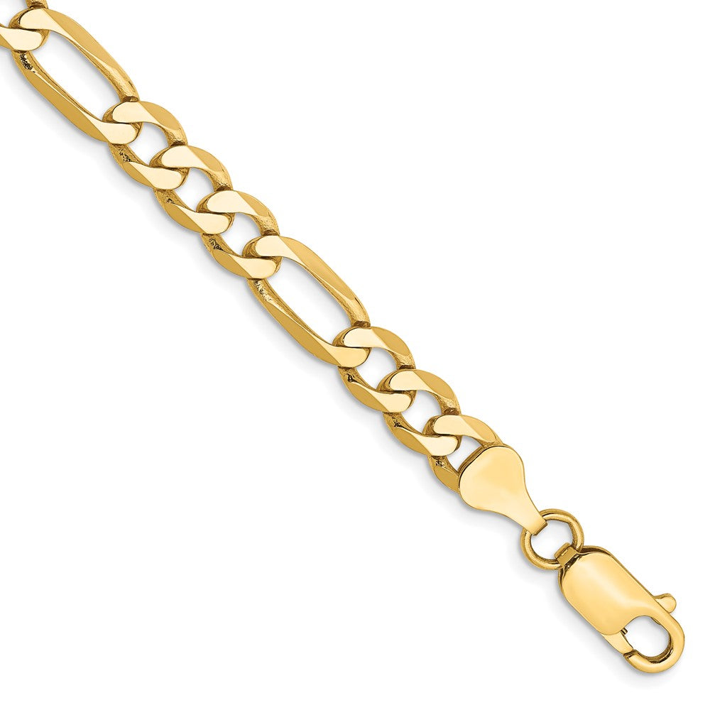 14K 6.25mm Flat Figaro with Lobster Clasp Chain