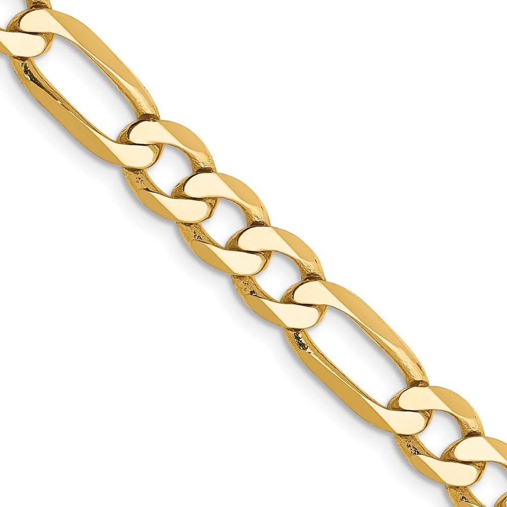 14K 6.25mm Flat Figaro with Lobster Clasp Chain