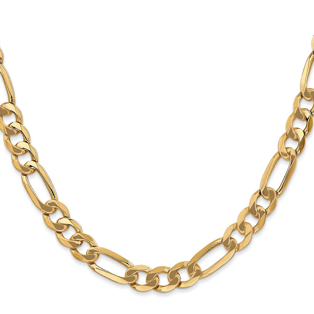 14K 7mm Flat Figaro with Lobster Clasp Chain