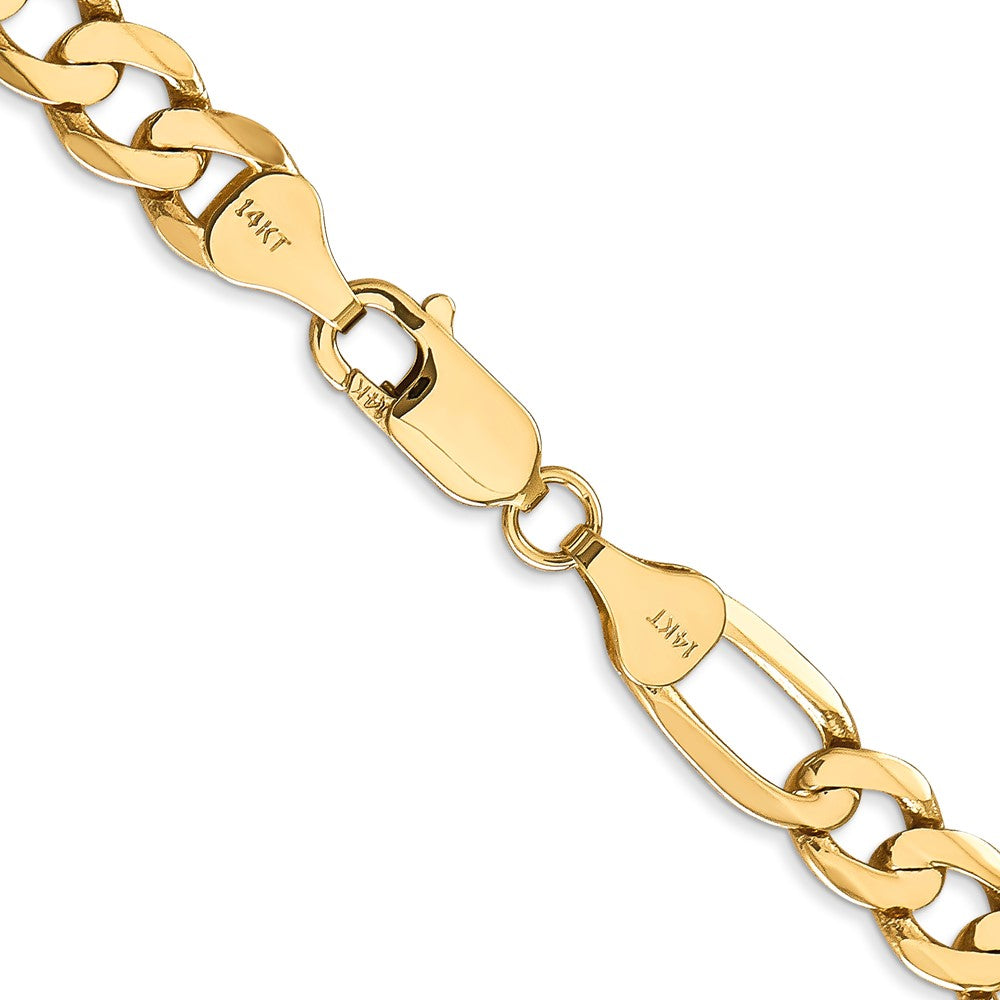 14K 7mm Flat Figaro with Lobster Clasp Chain