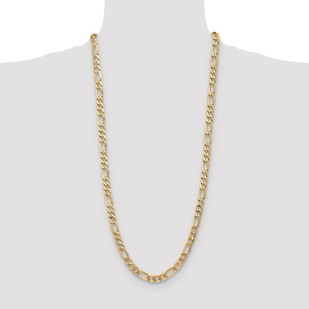 14K 7mm Flat Figaro with Lobster Clasp Chain