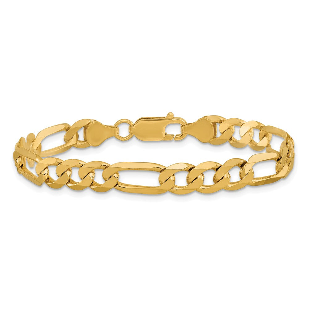 14K 7mm Flat Figaro with Lobster Clasp Chain