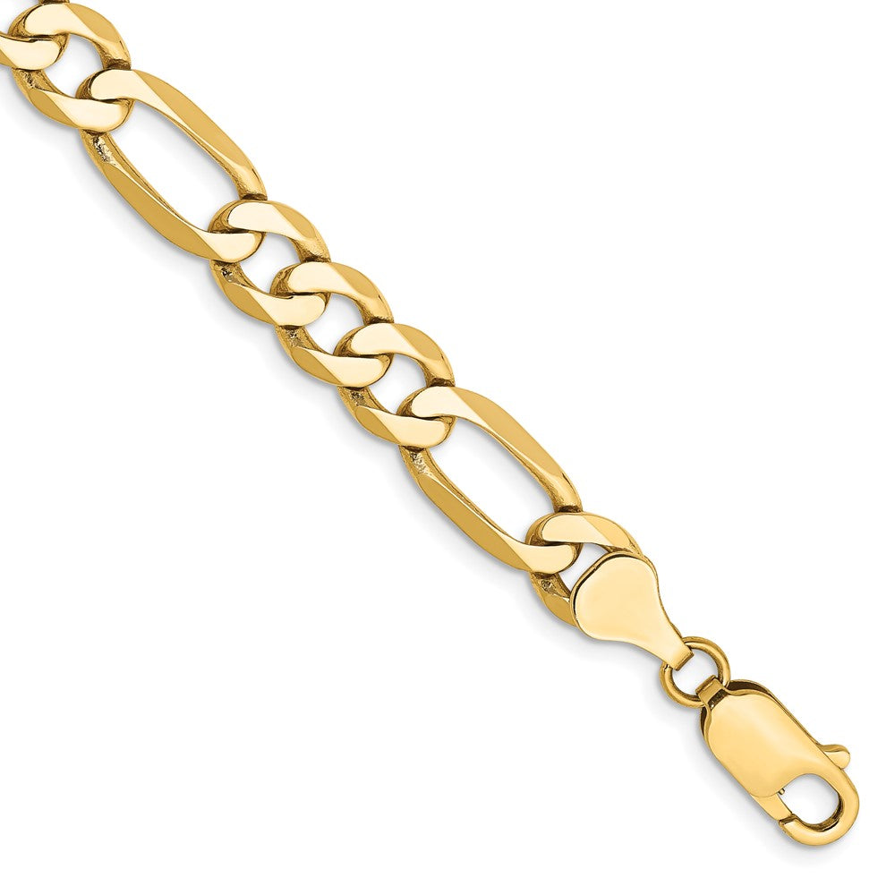14K 7mm Flat Figaro with Lobster Clasp Chain