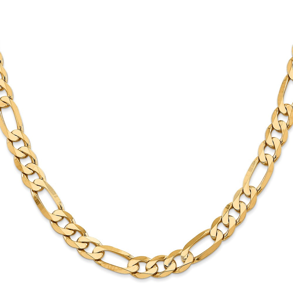 14K 7.5mm Flat Figaro with Lobster Clasp Chain