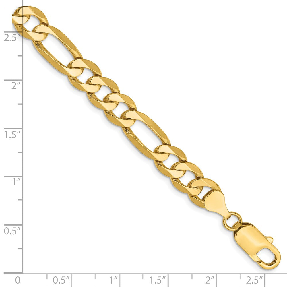 14K 7.5mm Flat Figaro with Lobster Clasp Chain
