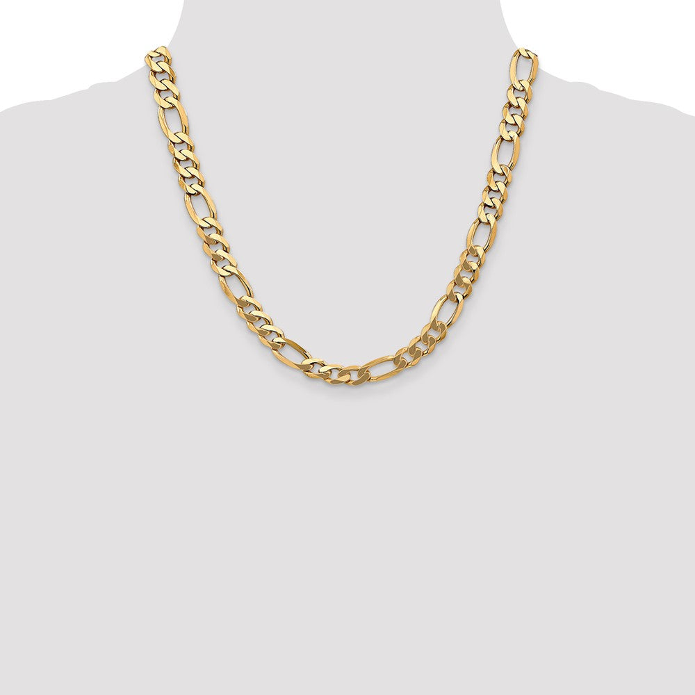 14K 8.75mm Flat Figaro with Lobster Clasp Chain
