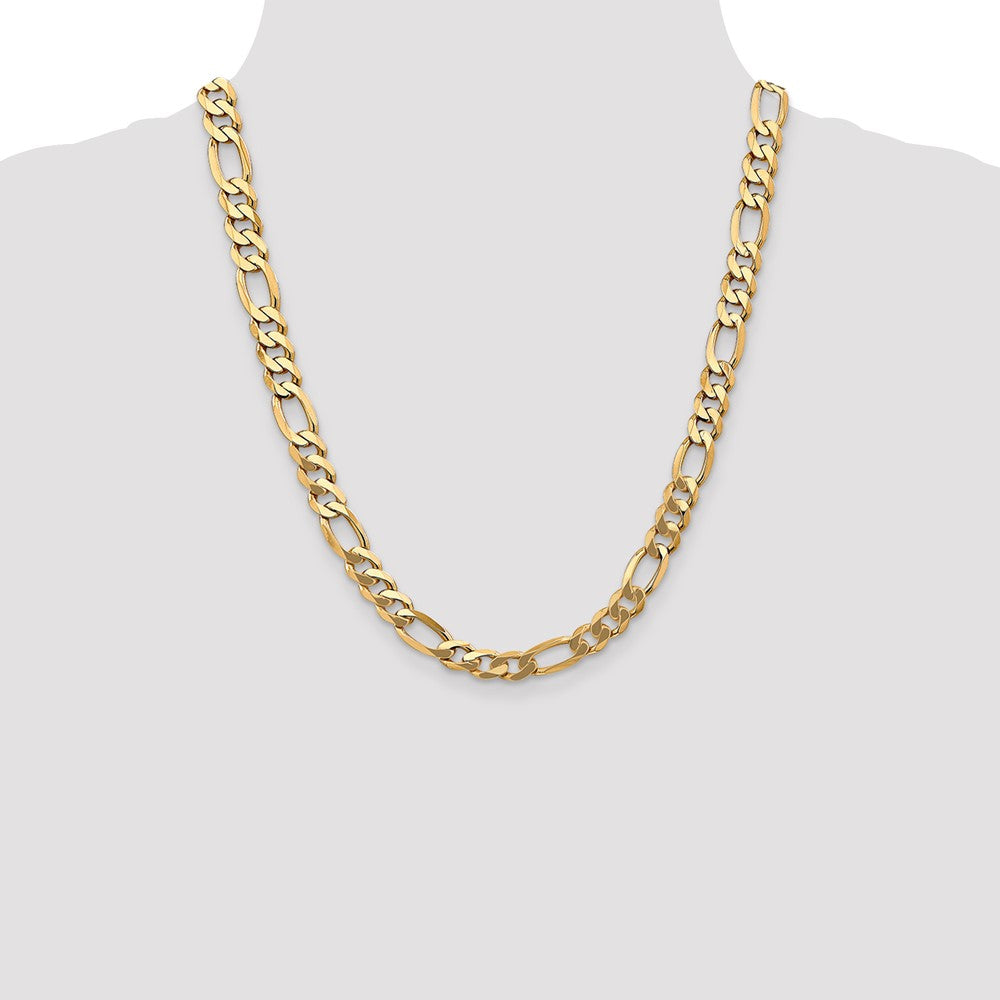 14K 8.75mm Flat Figaro with Lobster Clasp Chain