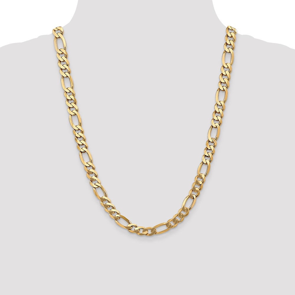 14K 8.75mm Flat Figaro with Lobster Clasp Chain