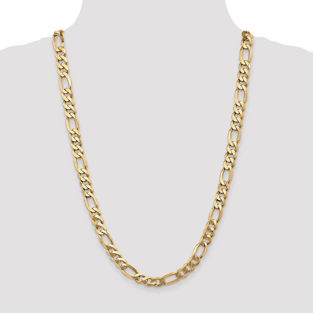 14K 8.75mm Flat Figaro with Lobster Clasp Chain