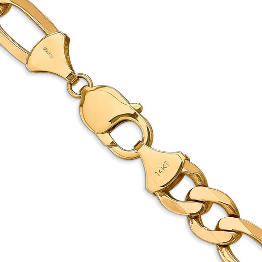 14K 10mm Flat Figaro with Lobster Clasp Chain