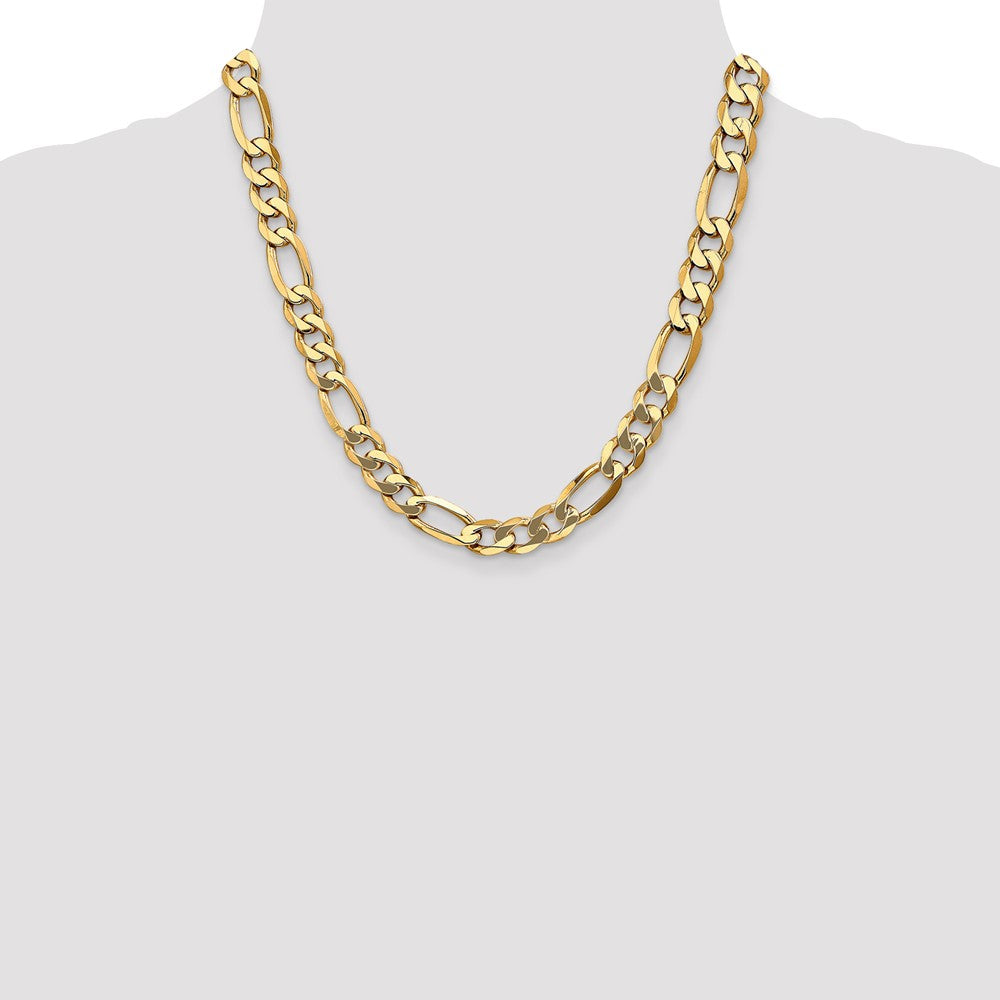 14K 10mm Flat Figaro with Lobster Clasp Chain