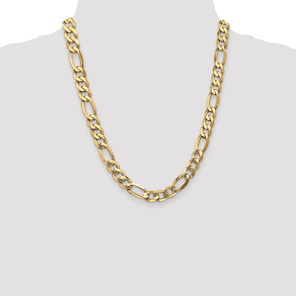 14K 10mm Flat Figaro with Lobster Clasp Chain