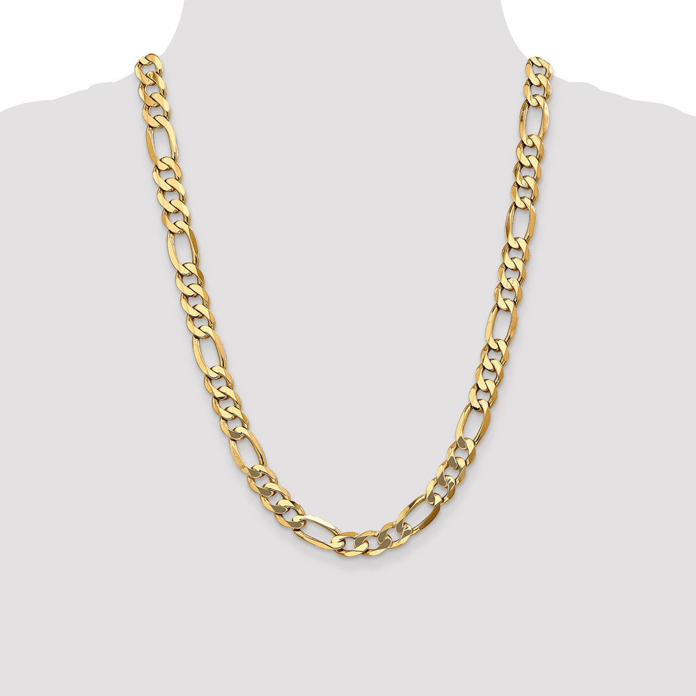 14K 10mm Flat Figaro with Lobster Clasp Chain