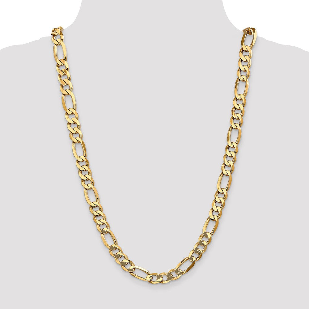 14K 10mm Flat Figaro with Lobster Clasp Chain
