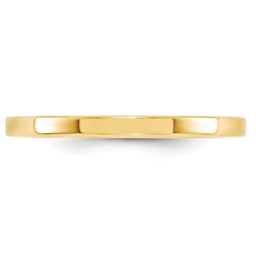 14k Yellow Gold 2mm Standard Weight Flat Comfort Fit Wedding Band
