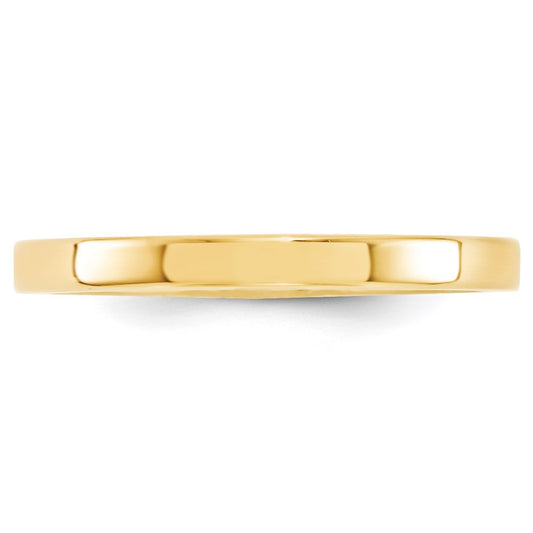 14k Yellow Gold 2.5mm Standard Weight Flat Comfort Fit Wedding Band