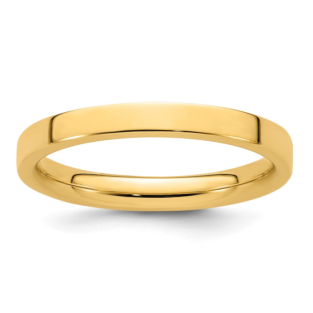 14k Yellow Gold 2.5mm Standard Weight Flat Comfort Fit Wedding Band 