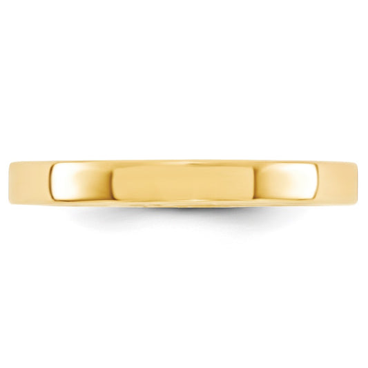 14k Yellow Gold 3mm Standard Weight Flat Comfort Fit Wedding Band