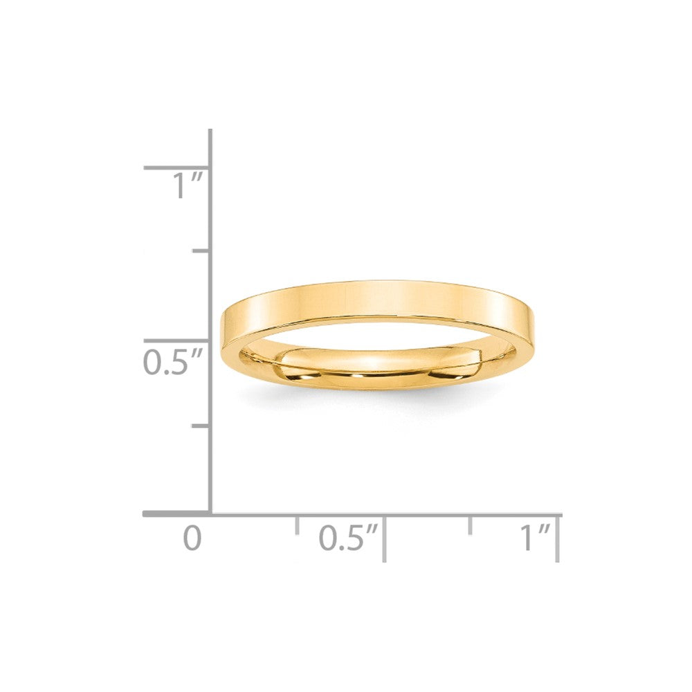 14k Yellow Gold 3mm Standard Weight Flat Comfort Fit Wedding Band
