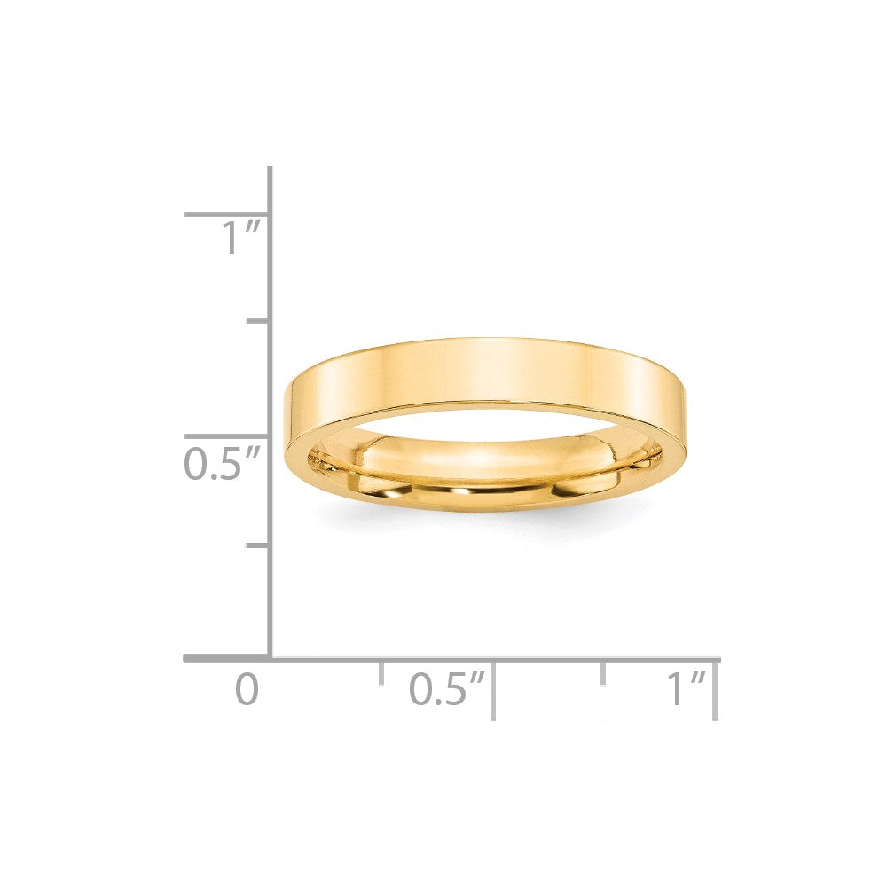 14k Yellow Gold 4mm Standard Weight Flat Comfort Fit Wedding Band