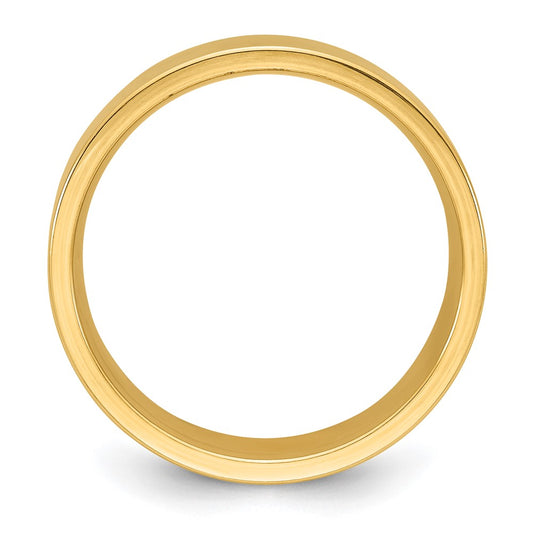 14k Yellow Gold 8mm Standard Weight Flat Comfort Fit Wedding Band