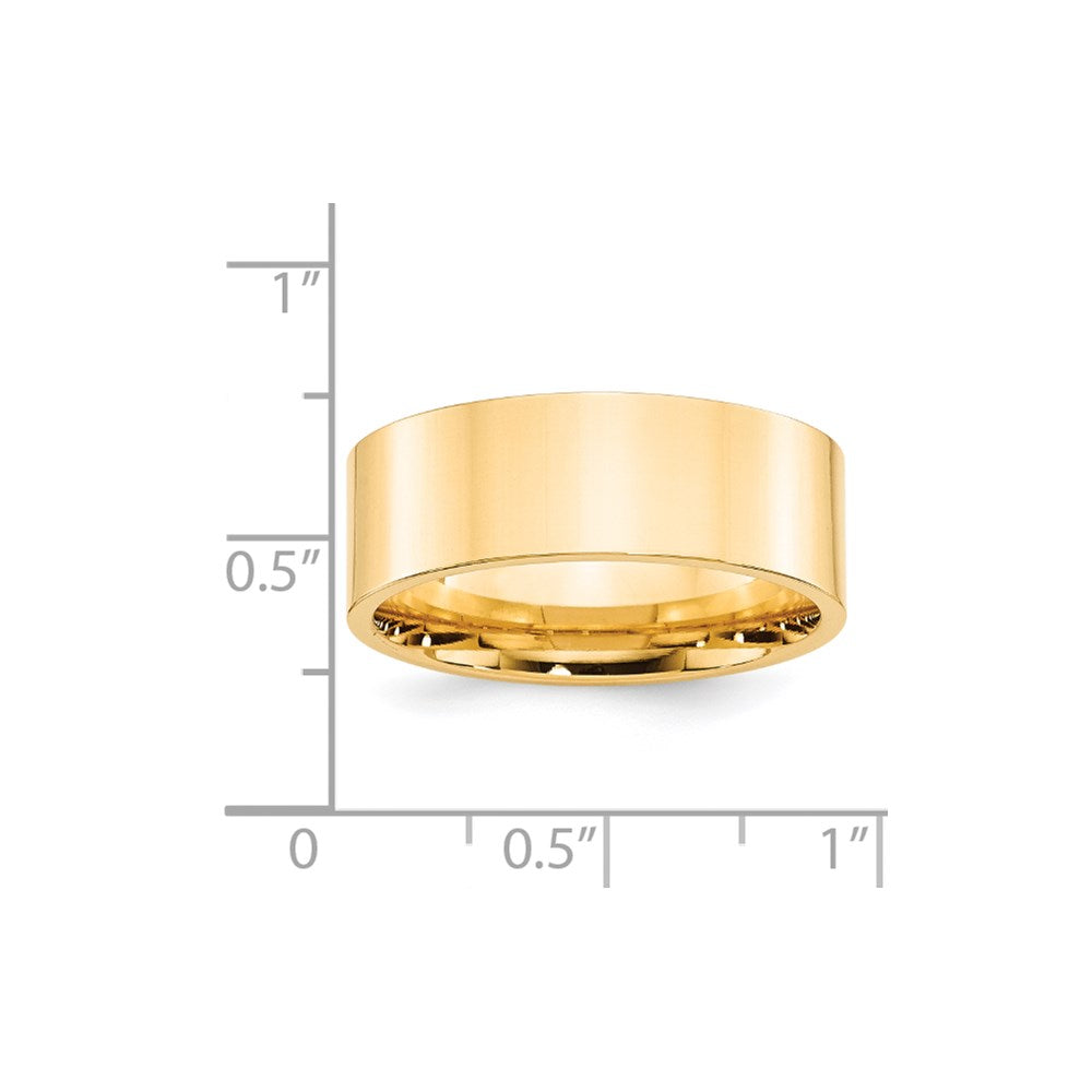 14k Yellow Gold 8mm Standard Weight Flat Comfort Fit Wedding Band