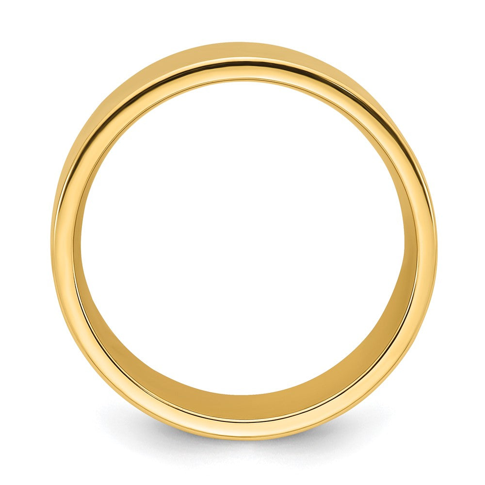 14k Yellow Gold 12mm Standard Weight Flat Comfort Fit Wedding Band