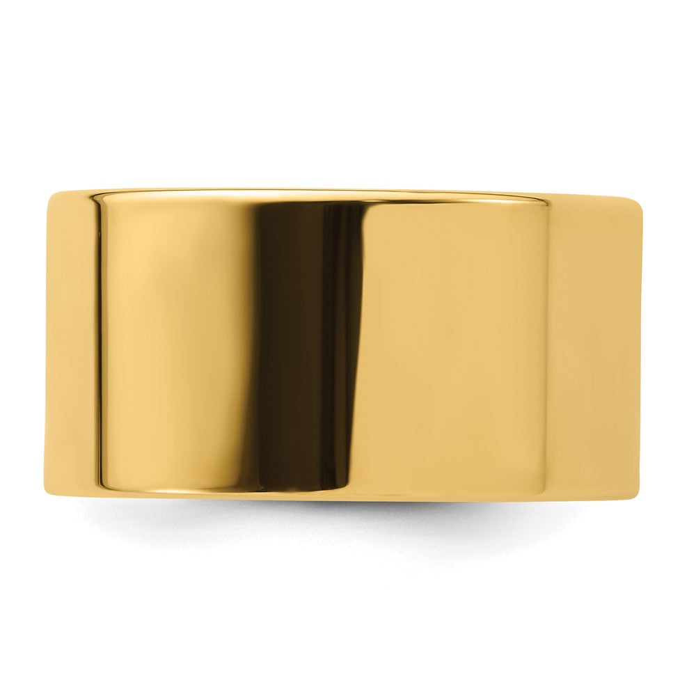 14k Yellow Gold 12mm Standard Weight Flat Comfort Fit Wedding Band