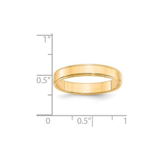 14k Yellow Gold 4mm Flat with Step Edge Wedding Band