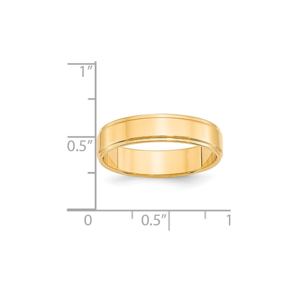 14k Yellow Gold 5mm Flat with Step Edge Wedding Band