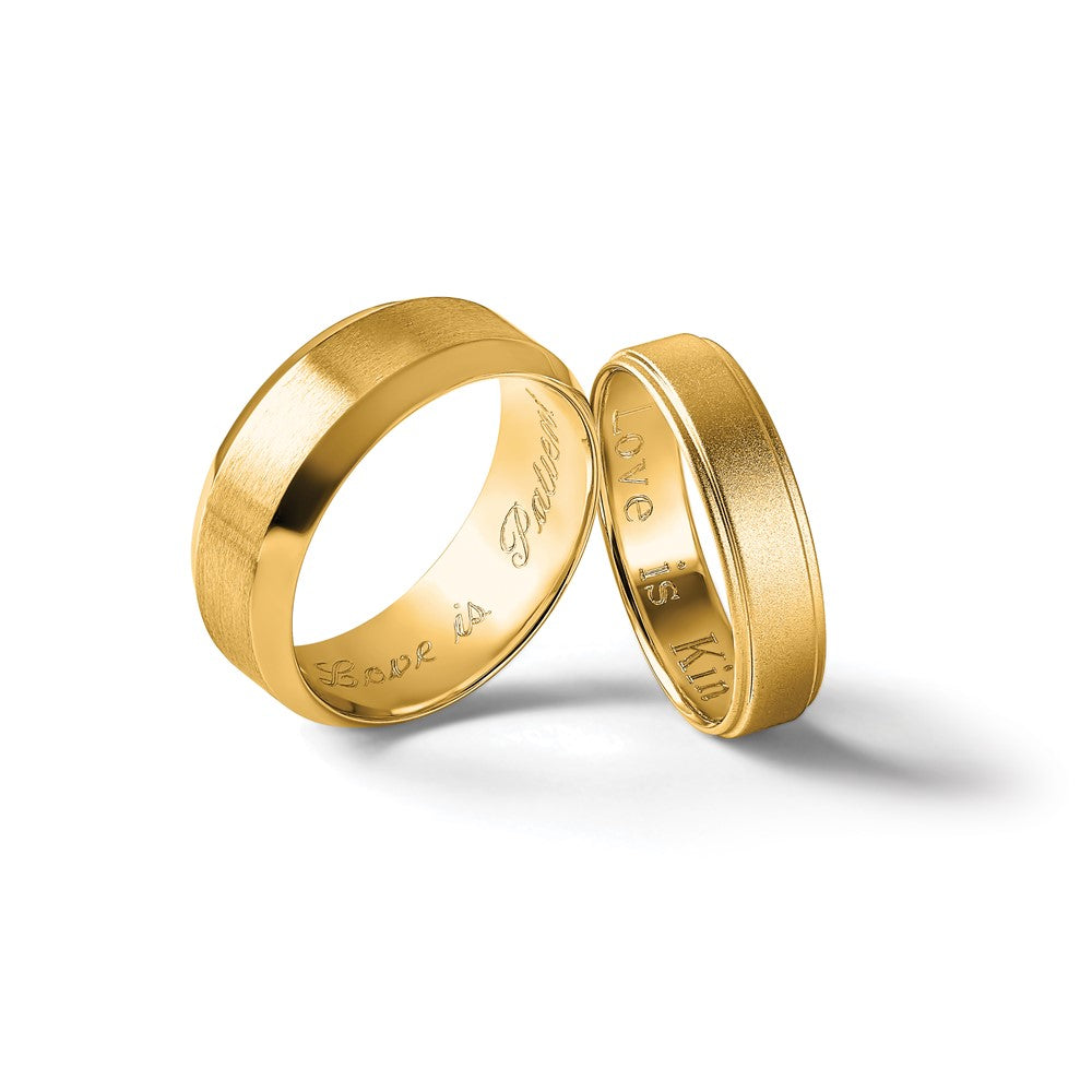 14k Yellow Gold 5mm Flat with Step Edge Wedding Band