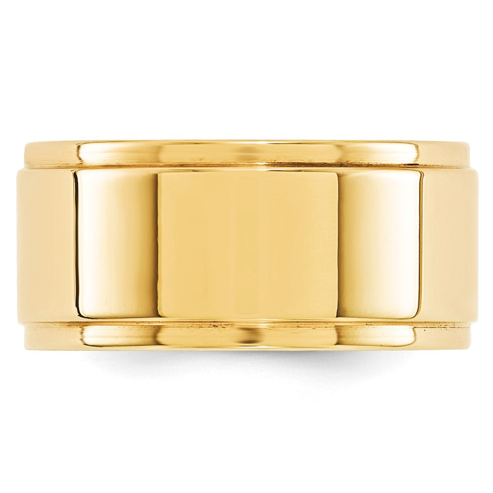 14k Yellow Gold 10mm Flat with Step Edge Wedding Band