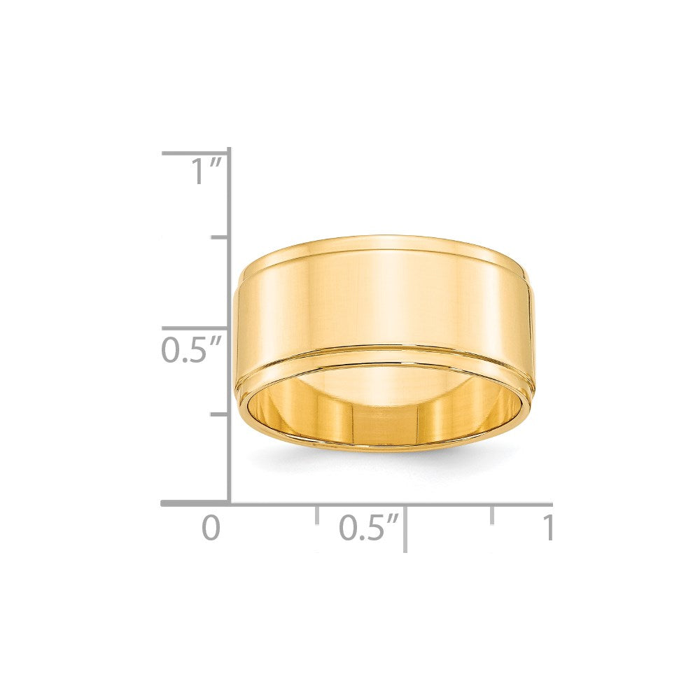 14k Yellow Gold 10mm Flat with Step Edge Wedding Band