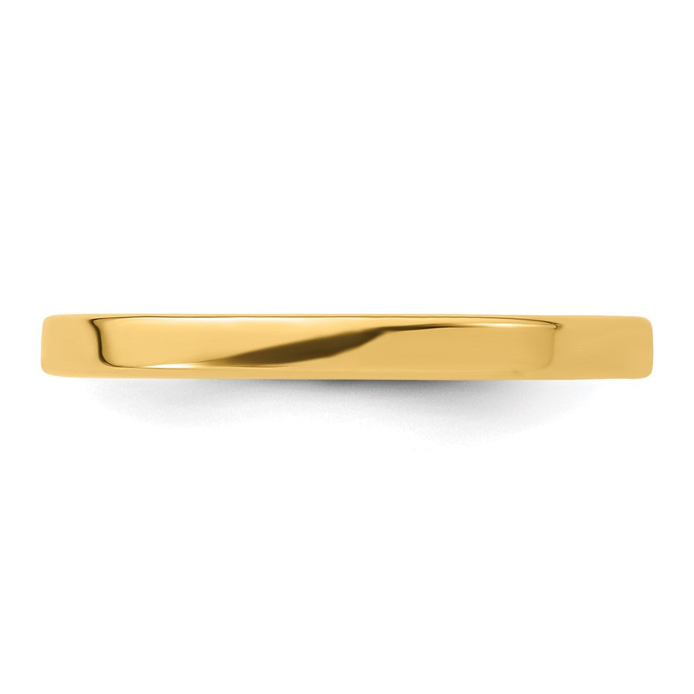 14k Yellow Gold 2mm Lightweight Flat Wedding Band