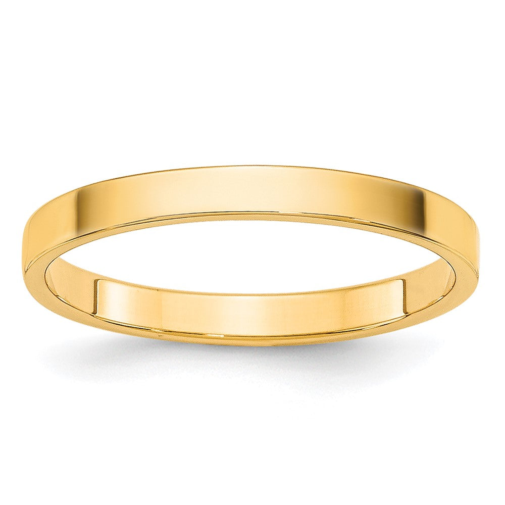 14k Yellow Gold 2mm Lightweight Flat Wedding Band 