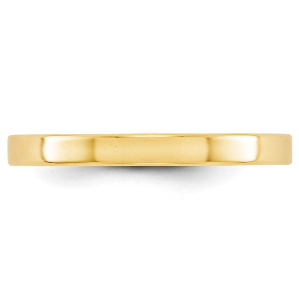 14k Yellow Gold 2.5mm Lightweight Flat Wedding Band