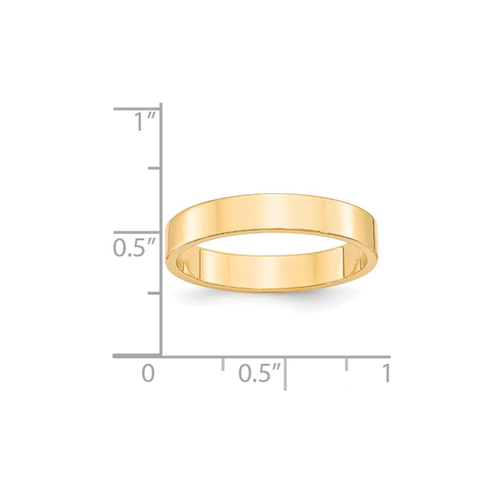 14k Yellow Gold 4mm Lightweight Flat Wedding Band
