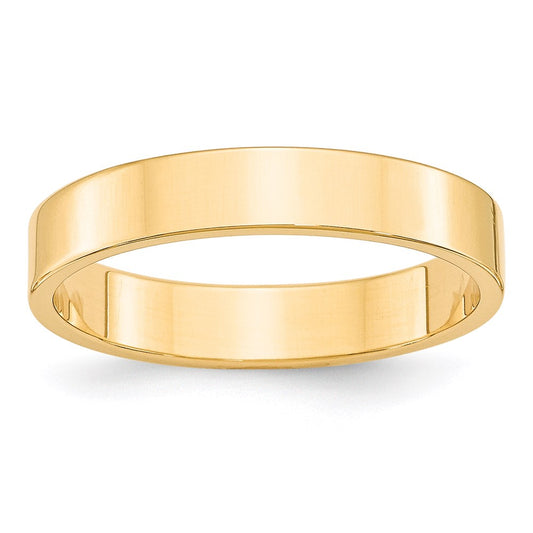 14k Yellow Gold 4mm Lightweight Flat Wedding Band 