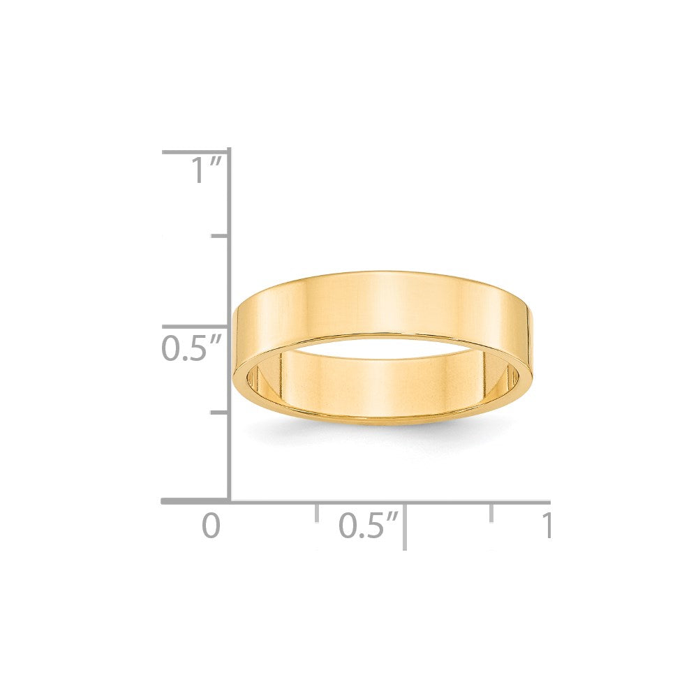 14k Yellow Gold 5mm Lightweight Flat Wedding Band